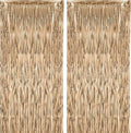 2 Pack Champagne Foil Fringe Backdrop Curtains, Tinsel Streamers Birthday Party by Voircoloria