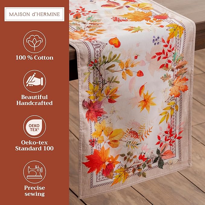 Maison d' Hermine Table Runner 100% Cotton Double Layer Table Runners 108 - Image 2