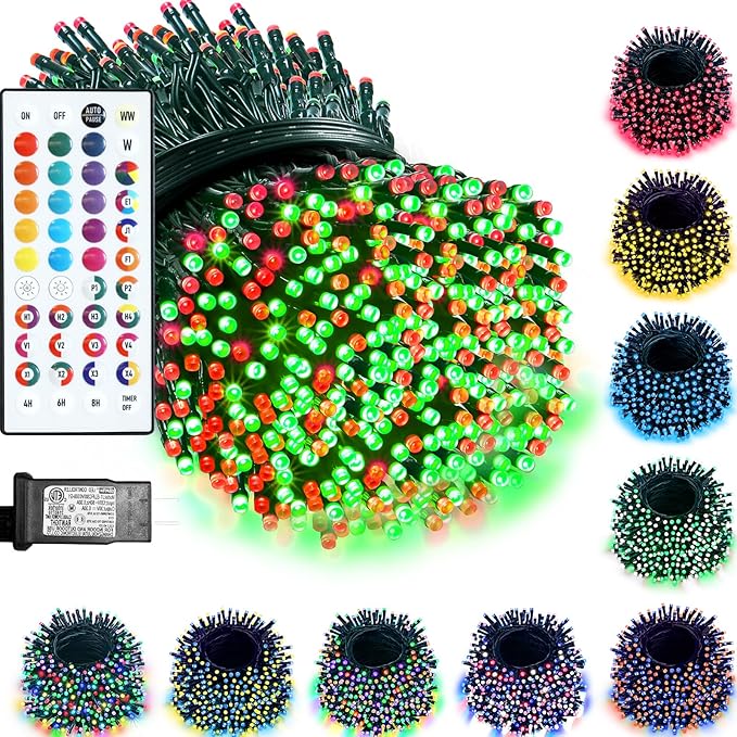 Lovelite 164FT Christmas Lights Outdoor, 35 Colors Changing 500 LED String by Lovelite