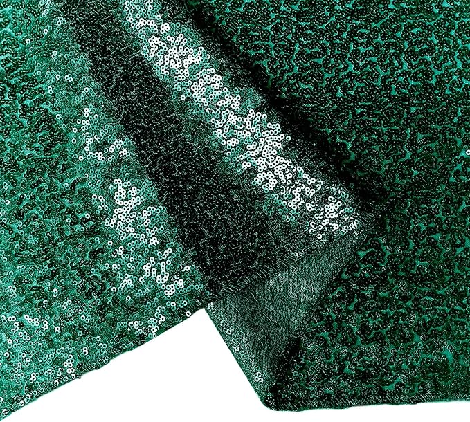 6 Packs 12 x 72 inches Sequin Table Runner, Hunter Green Glitter Table Runner - Image 7