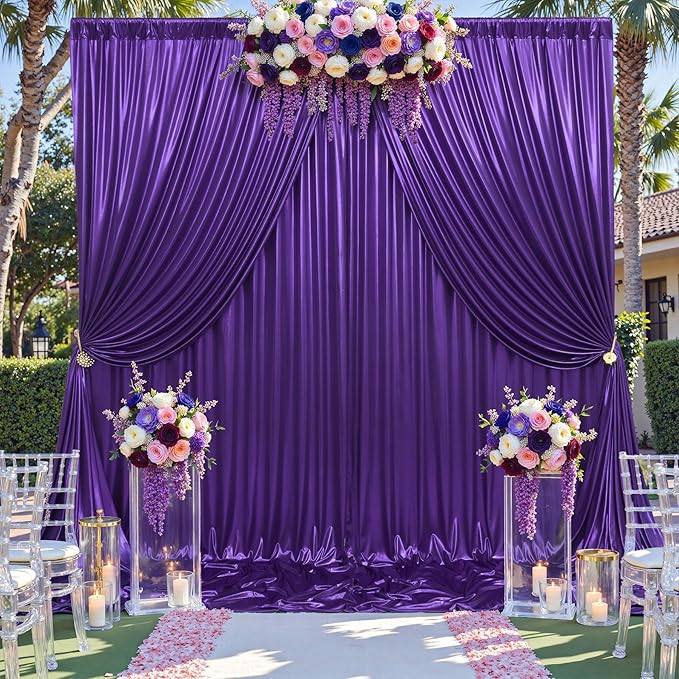 20ftx10ft Purple Sequin Backdrop Curtain Panels by Htper