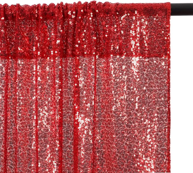 Poise3EHome Red Sequin Backdrop Curtain - Image 5