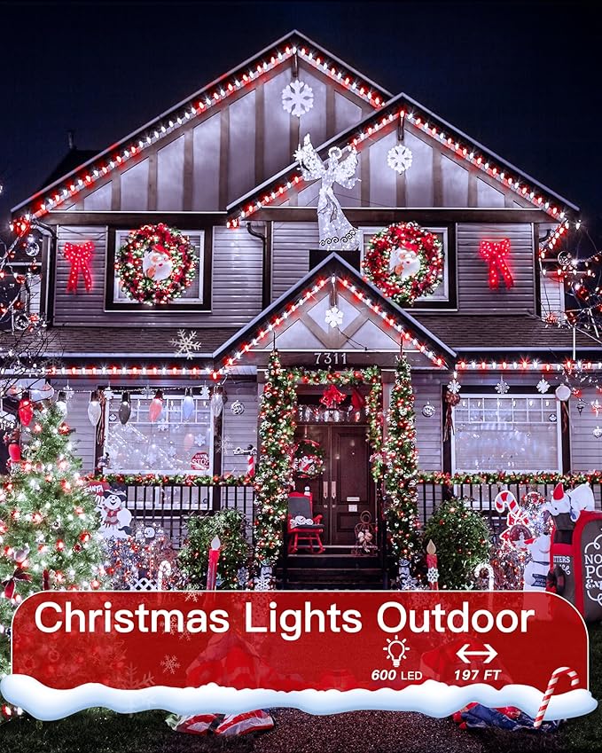 196FT 600LED Christmas Lights Outdoor Waterproof, String Light - Image 2