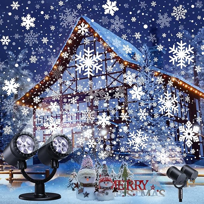 Snowflake Projector Lights, Christmas Decorations Lighting Projector, by LYHOPE