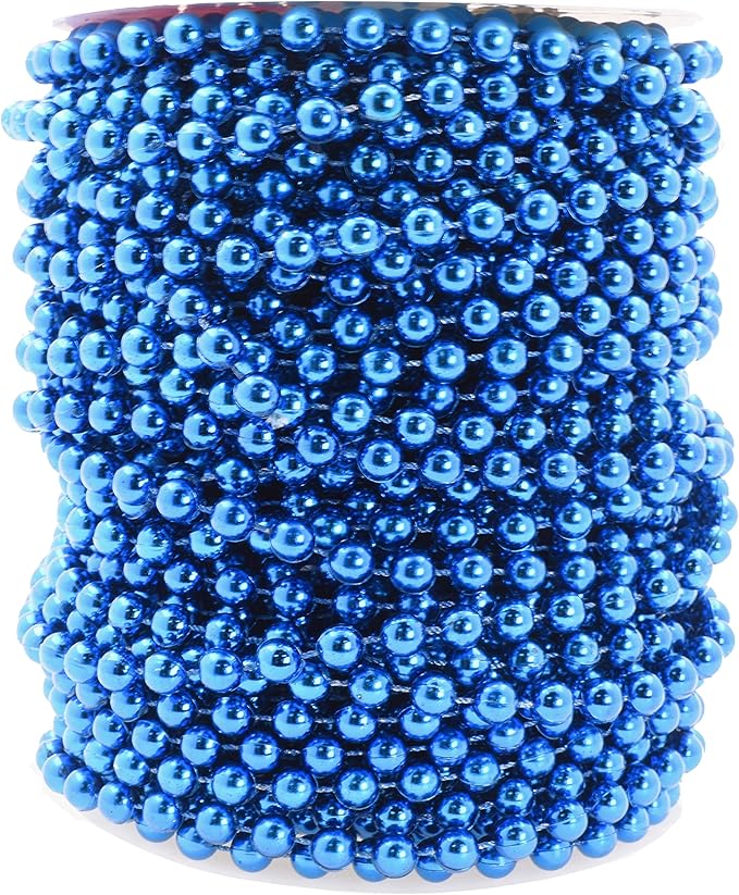 Mandala Crafts 6mm Faux Blue Pearl Beads Roll by MandalaCrafts