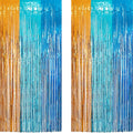 Orange Blue Party Streamers Backdrop by GREATRIL