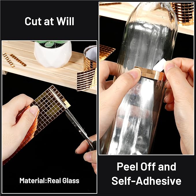 PP OPOUNT 2360 PCS Disco Ball Tiles, 5 x 5 mm Self-Adhesive Mirror Tiles - Image 3