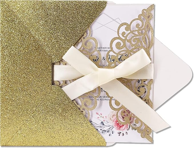 50Pcs Laser Cut Wedding Invitation - Image 5