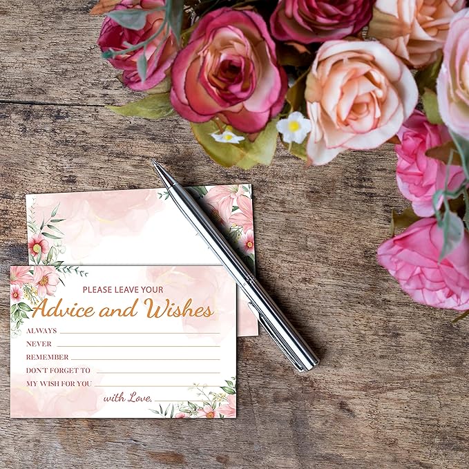 Boho Floral Greenery Advice and Wishes Cards, Mr and Mrs, Bride Shower - Image 5
