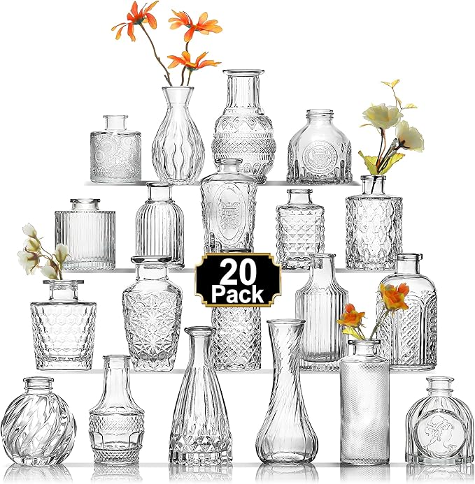 Arme 20 Pcs Bud Vase Set, Mini Vases by Arme