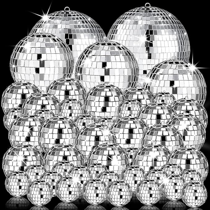 54 Pcs Mini Silver Disco Balls by VULGBUNEE