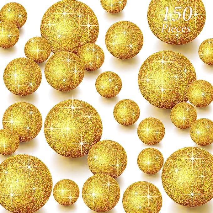 150 Pieces Vase Filler Faux Pearls Vase Makeup Beads No Hole Gloss Bead Mixed by Junkin