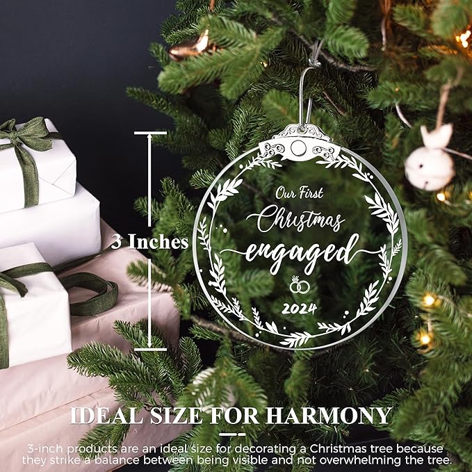 Our First Christmas Engaged Ornaments 2024 - Image 2