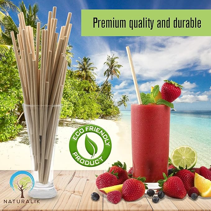 300/1000-Pack Extra Durable Brown Paper Straws Biodegradable- Premium Toxin - Image 4