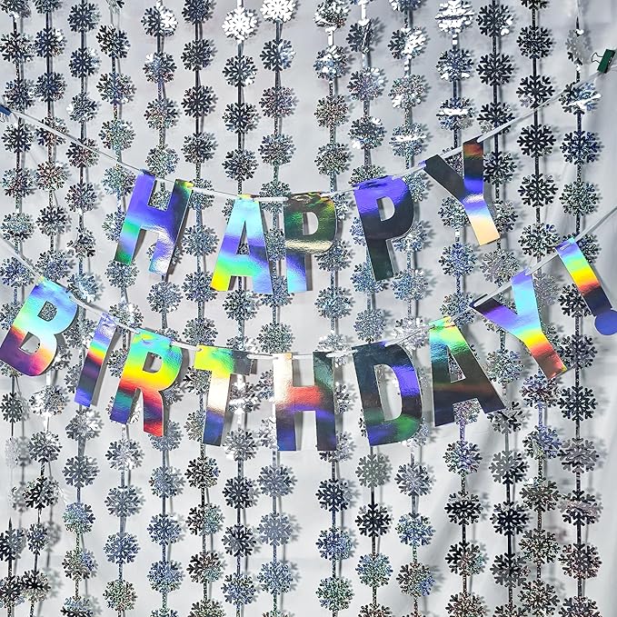 Silver Snowflake Fringe Curtain - Image 4