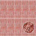 Rose Gold Tinsel Foil Fringe Curtains Wavy Backdrop by BOMSI
