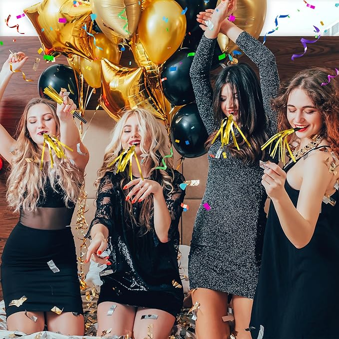 24 Pcs Glitter Noise Makers Metallic Fringed Party Blower - Image 5