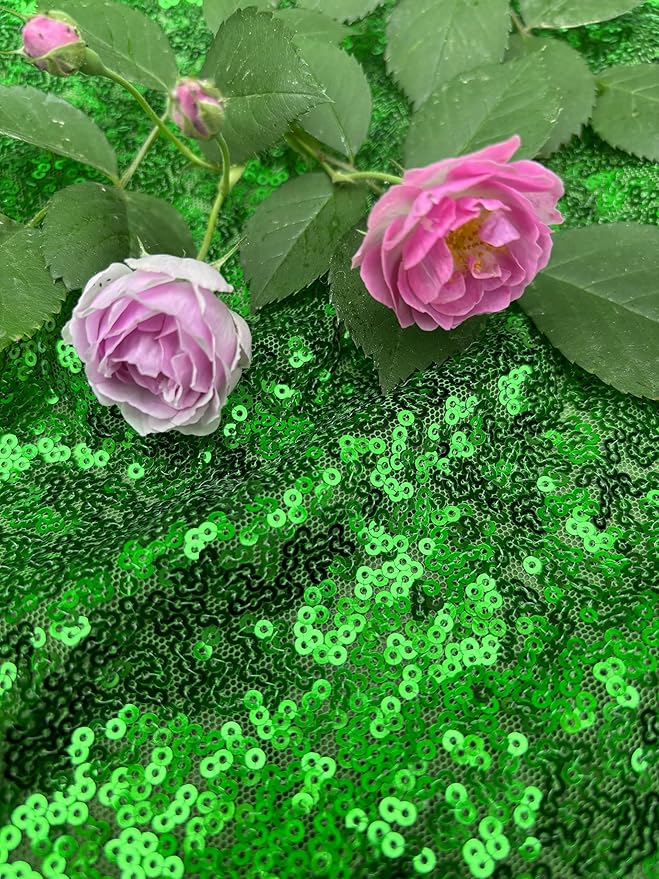Green Sequin Backdrop Curtains 1 Panel 10FTx10FT Glitter Green Photo Backdrop - Image 6