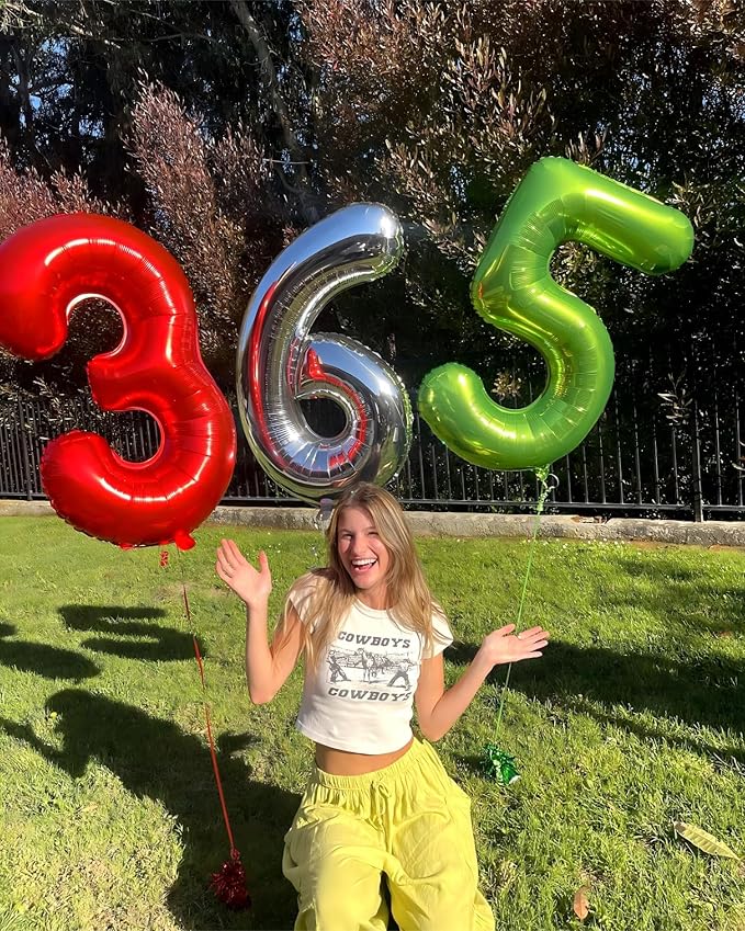 Light Green 40 Inch Large Number 5 Birthday Balloon, Five 5th 15 25 35 50 55 - Image 5