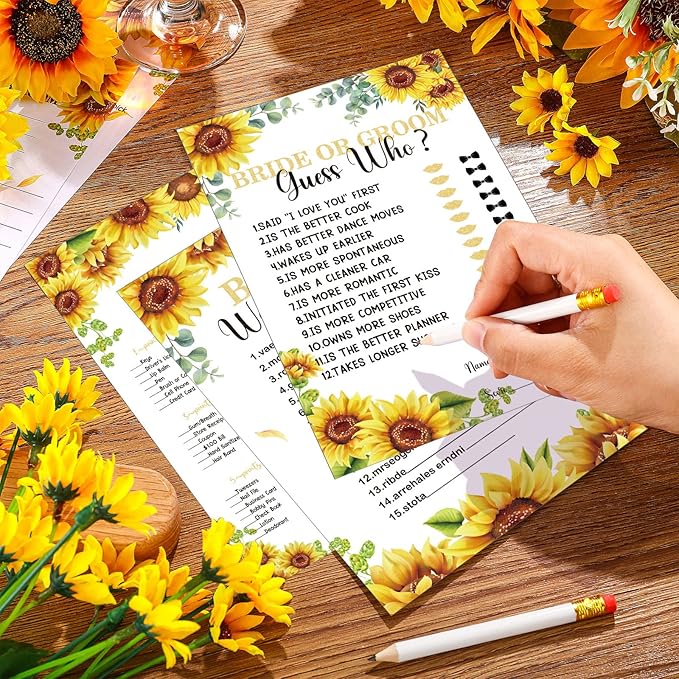 Teling 145 Pieces Bridal Shower Game Bridal Shower Favors Set Wedding Games - Image 2