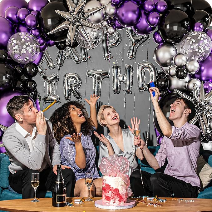 Metallic Purple Balloon Garland Arch Kit - Image 6