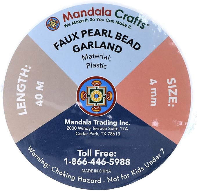 Mandala Crafts 4mm Faux White Pearl Beads Roll - Image 4