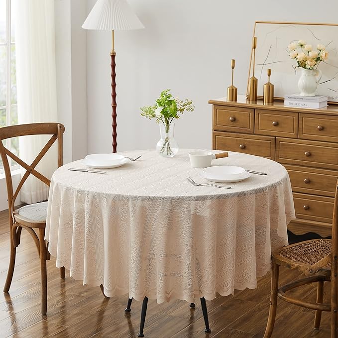 LinenZone Lace Round Tablecloth by LinenZone