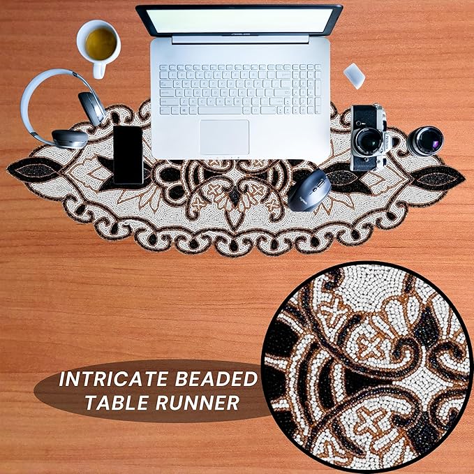 36" Decorative Beaded Table Runner - Image 2