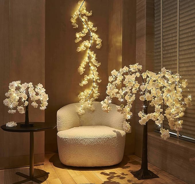 LITBLOOM Lighted Cherry Blossom Tree Pink 18IN 40 LED - Image 4