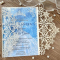 20 sets glitter snowflake invitations, laser cut wedding invitations, DIY by JOACHUUY