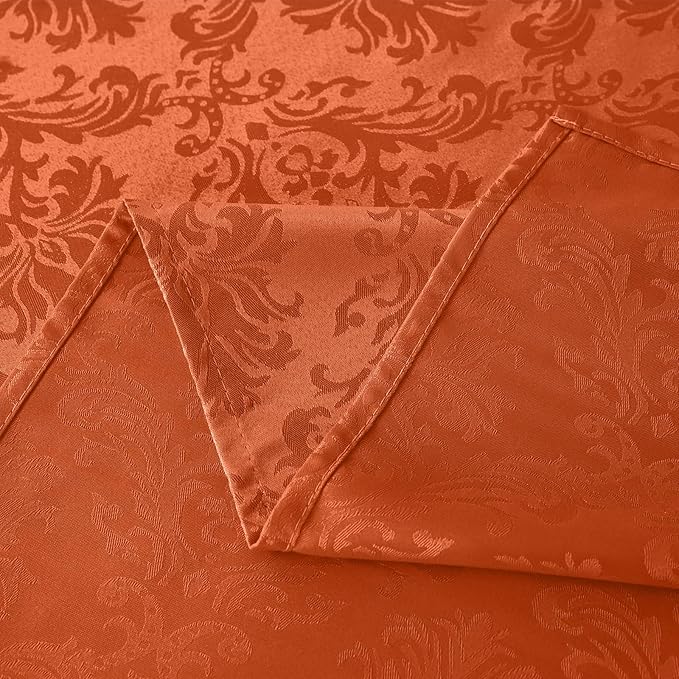 SASTYBALE Rust Jacquard Square Napkin, Damask Wrinkle Free Soft Polyester - Image 7
