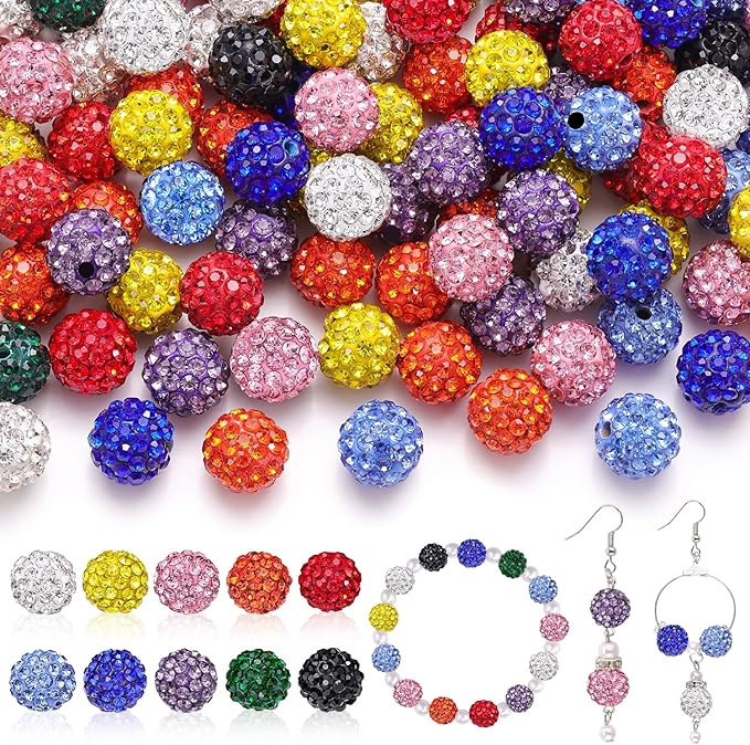 100 Pcs 10 Mixed Colors Rhinestone Beads by TINKRSTUFF
