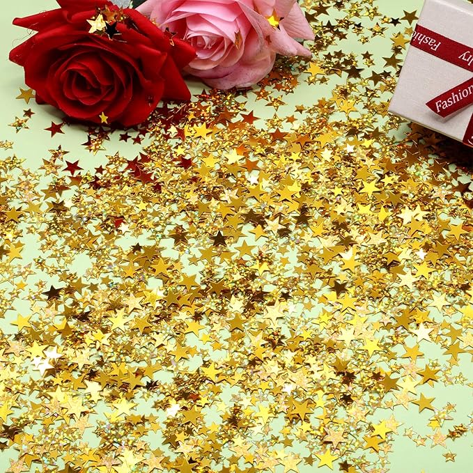 Hestya 60g Star Confetti Glitter Table Confetti Metallic Foil Stars - Image 3