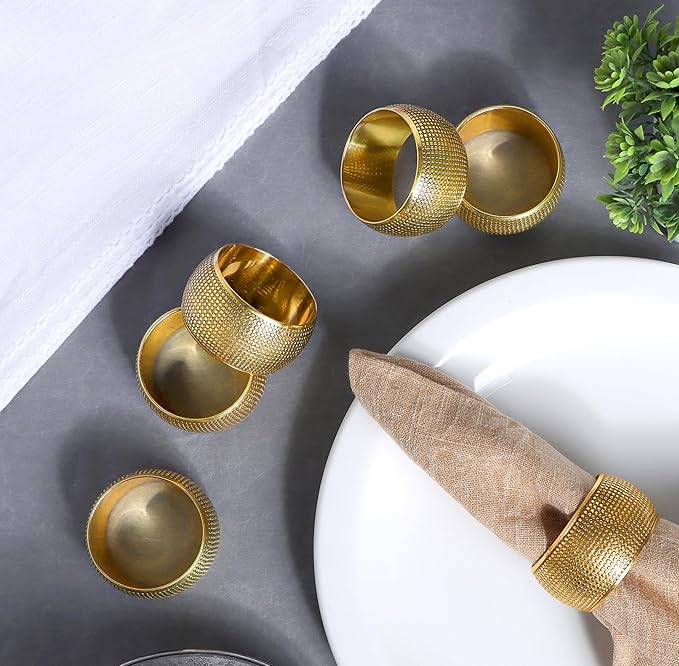 Gold Napkin Rings Set of 12 - Image 4