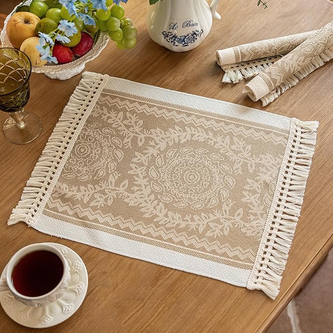 Placemats Set of 4, Waterproof Placemat by UWWGKK