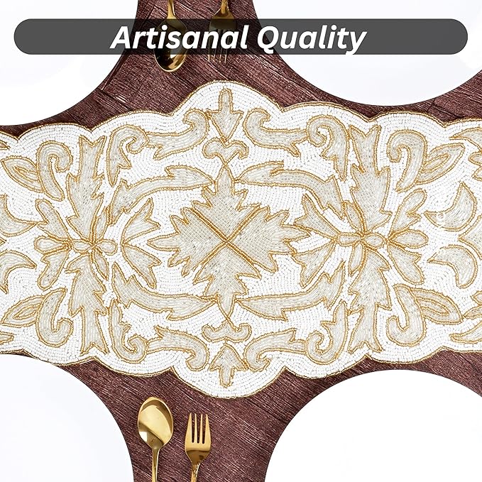 Beaded Table Runner 13 x 36 Inches - Image 2