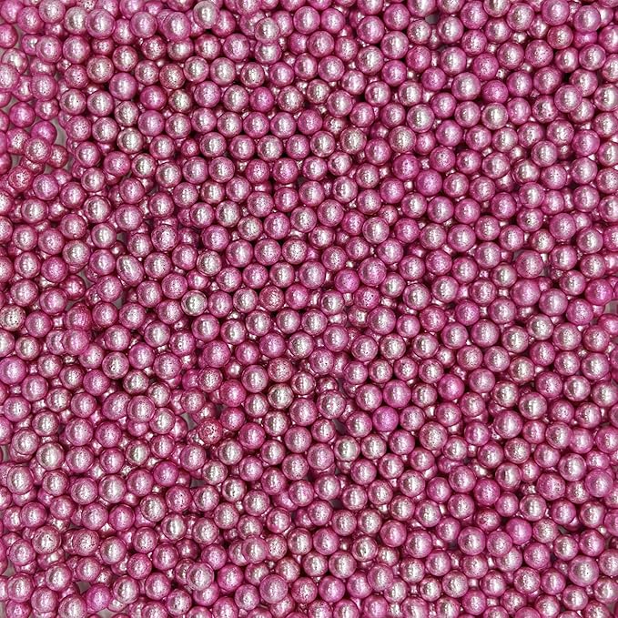 Edible Silver Pink Pearl Sugar Sprinkles Candy 4mm Mini Pearls Cake Decorations - Image 2