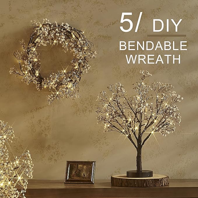 Fudios Lighted Garland Flowers for Mantle - Image 6