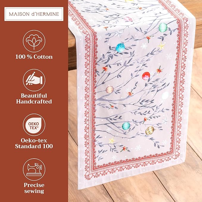 Maison d' Hermine Table Runner 100% Cotton Single Layer Table Runners 72 inches - Image 2