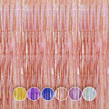 QRabbit 4 Pack Foil Fringe Backdrop Curtains, Rose Gold Party Streamers Photo by QRabbit