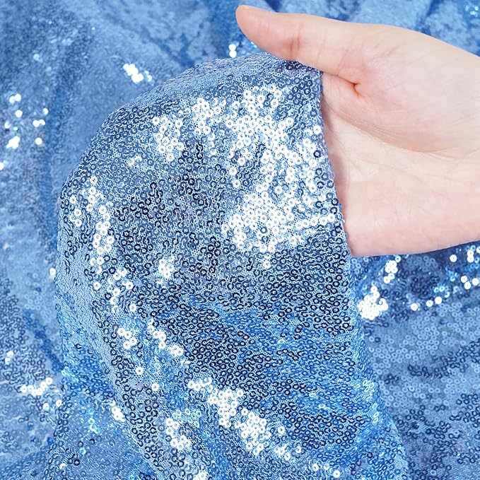 Poise3EHome Baby Blue Sequin Backdrop Curtains - Image 8