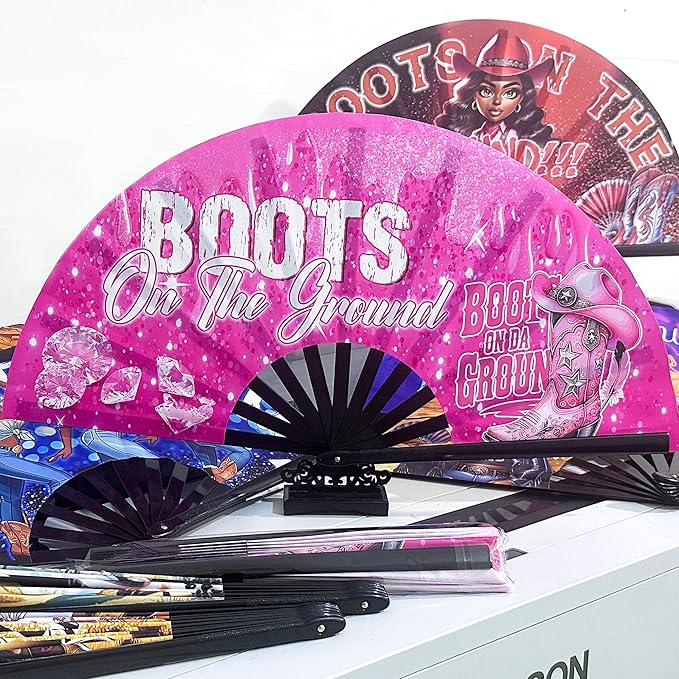 Boots On The Ground Hand Fan, Where Them Fans At Folding Fans, Clapping - Image 5