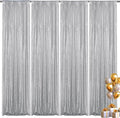 Silver Sequin Backdrop Curtain 4 Pieces 2FTx8FT Glitter Photography Backdrop by Unknown