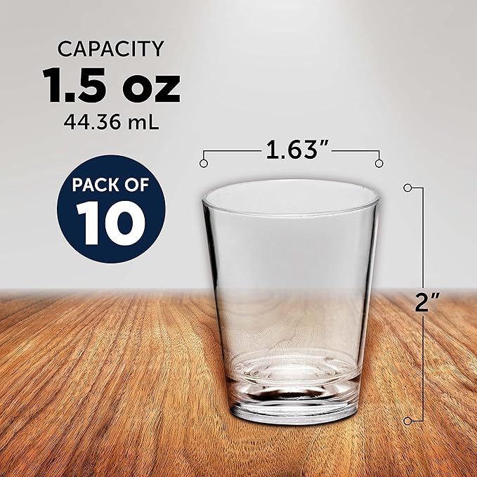 DISCOUNT PROMOS Translucent Plastic Shot Glasses 1.5 oz. Set of 10, Bulk Pack - Image 5