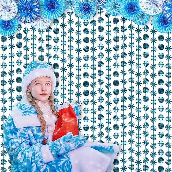 BRAVESHINE Blue Party Snowflake Backdrop - Image 7
