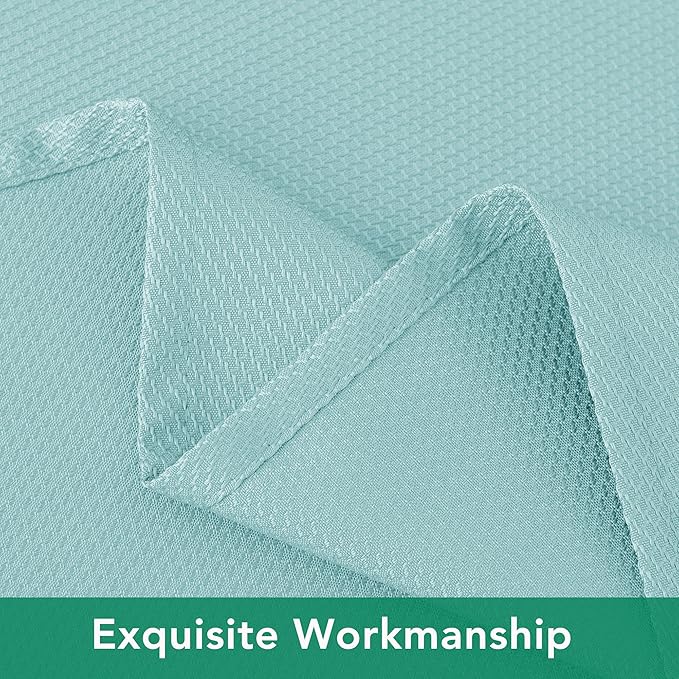 Biscaynebay Square Tablecloth 70x70 Inch-Auqa Blue Card Fabric Table - Image 4