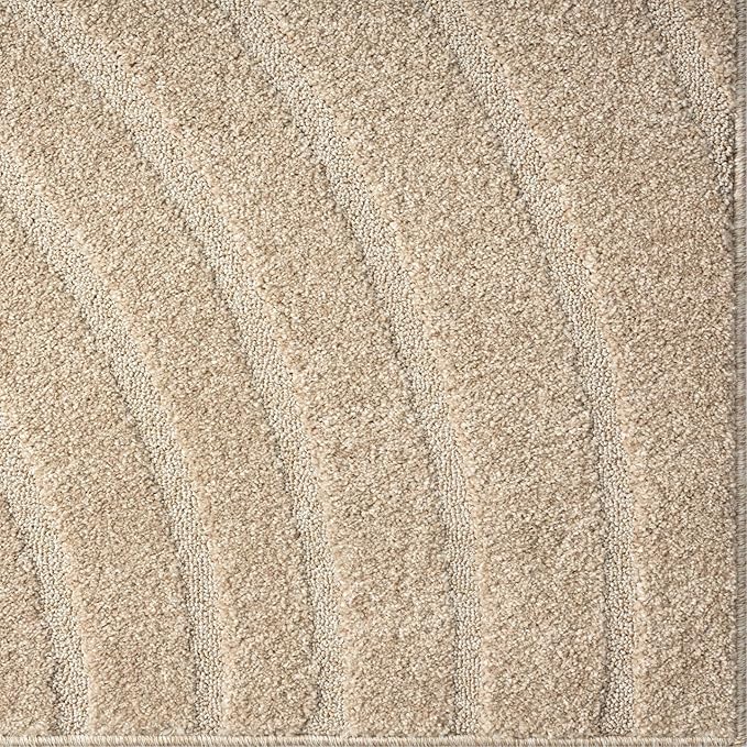 LUXE WEAVERS Modern Geometric Wave Beige 2x8 Area Rug - Image 8