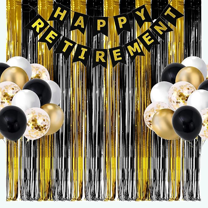 Black and Gold Party Streamers Decoration - Image 8