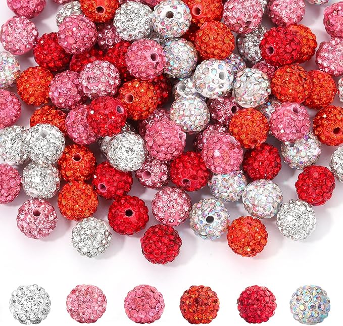 Novani 240pcs 10mm Pink Rhinestone Beads - Image 2
