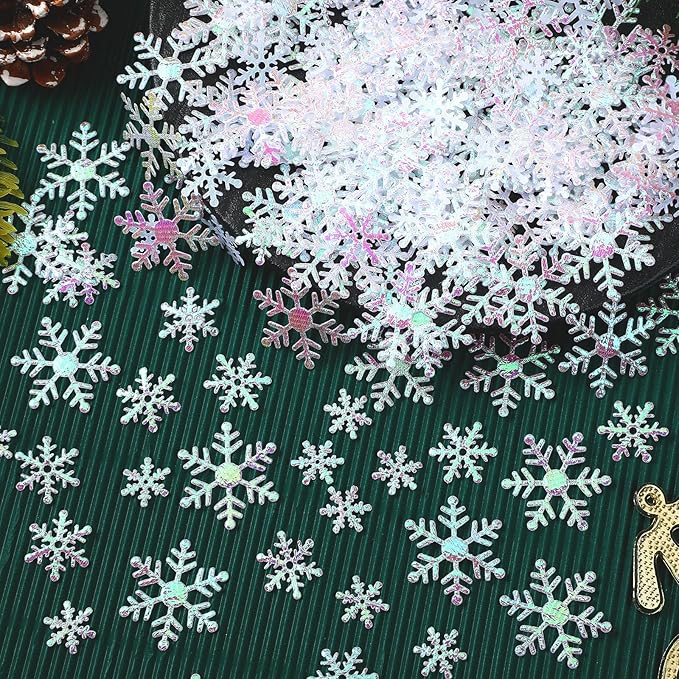 MARFOREVER Snowflake Confetti Decorations, Winter Snowflake Glitter Confetti by MARFOREVER
